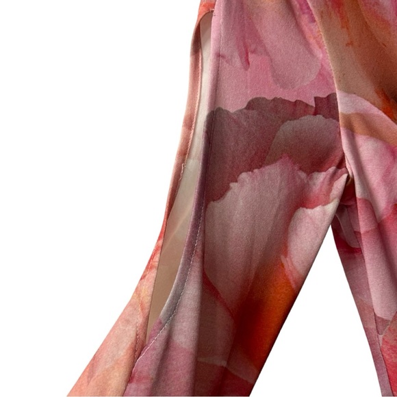 Boston Proper Women’s‎ 3/4 Sleeve Deep V Neck Floral MIDI Dress  Sz 2 - Picture 5 of 8